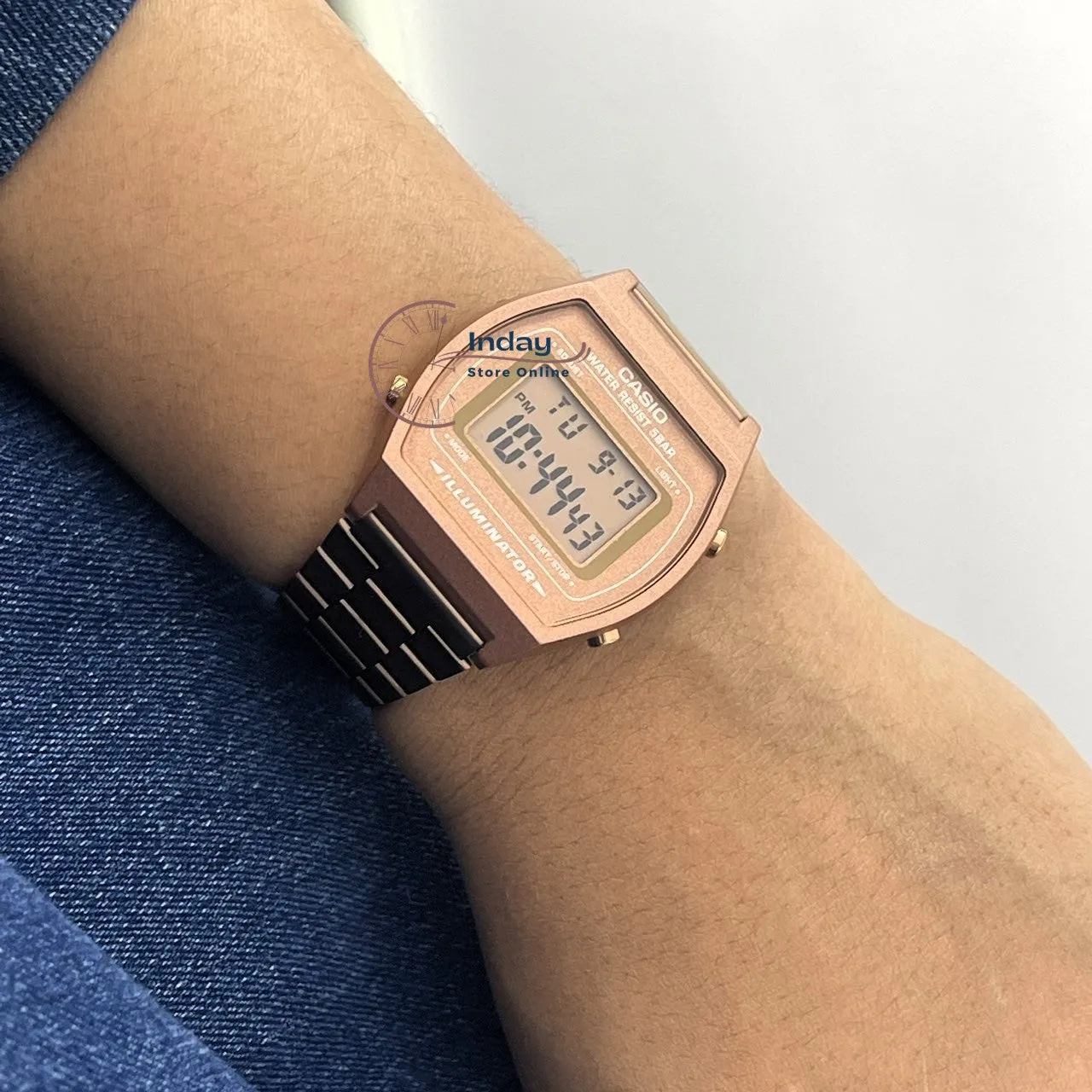 Casio Vintage Women's Watch B640WC-5A Rose Gold Plated Stainless Steel Self-adjustable Band