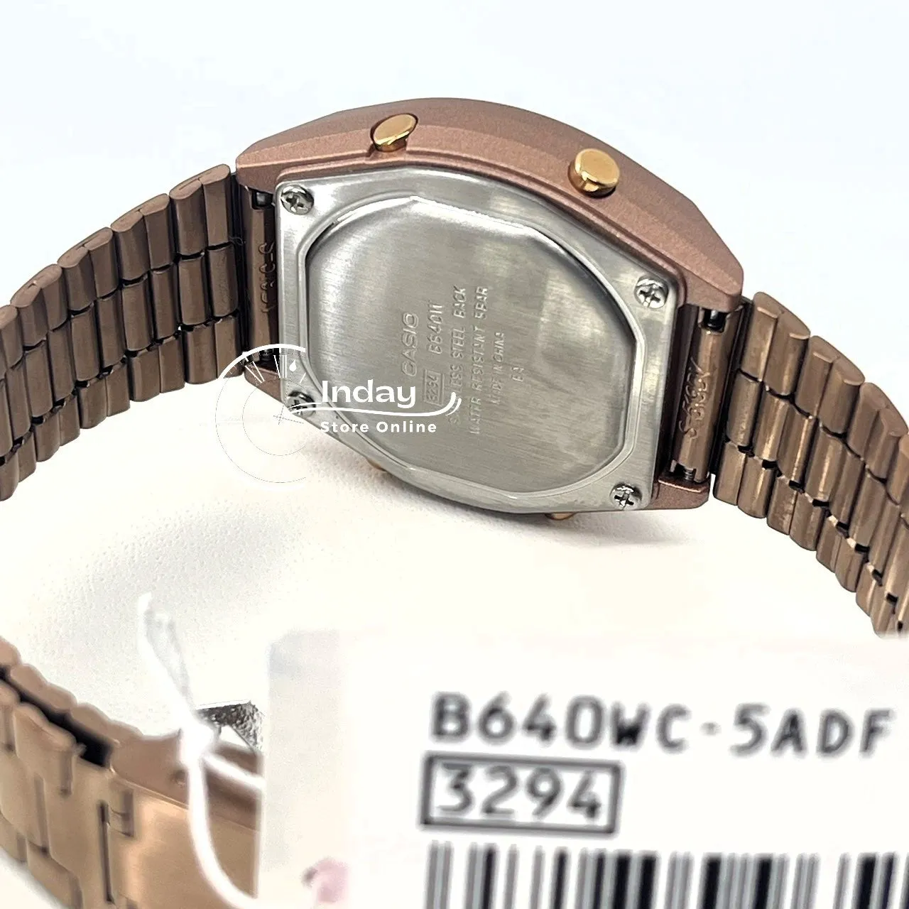 Casio Vintage Women's Watch B640WC-5A Rose Gold Plated Stainless Steel Self-adjustable Band