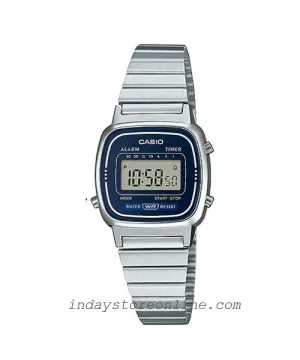 Casio Vintage Women's Watch LA670WA-2D Best Seller Silver Plated Stainless Steel Self-adjustable Band