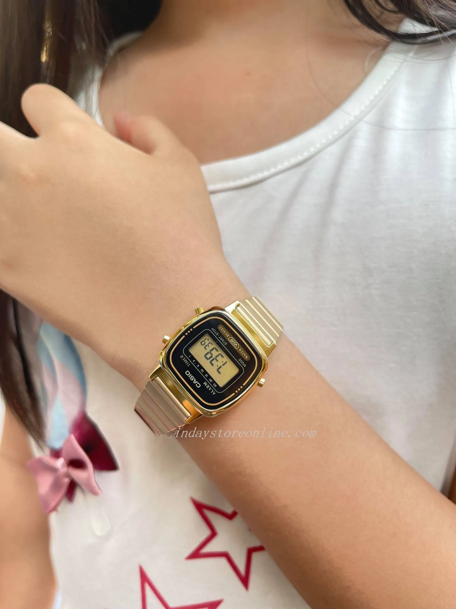 Casio Vintage Women's Watch LA670WGA-1 Best Seller Gold Plated Stainless Steel Self-adjustable Band