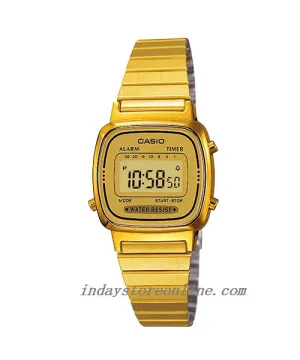Casio Vintage Women's Watch LA670WGA-9D Best Seller Gold Plated Stainless Steel Self-adjustable Band