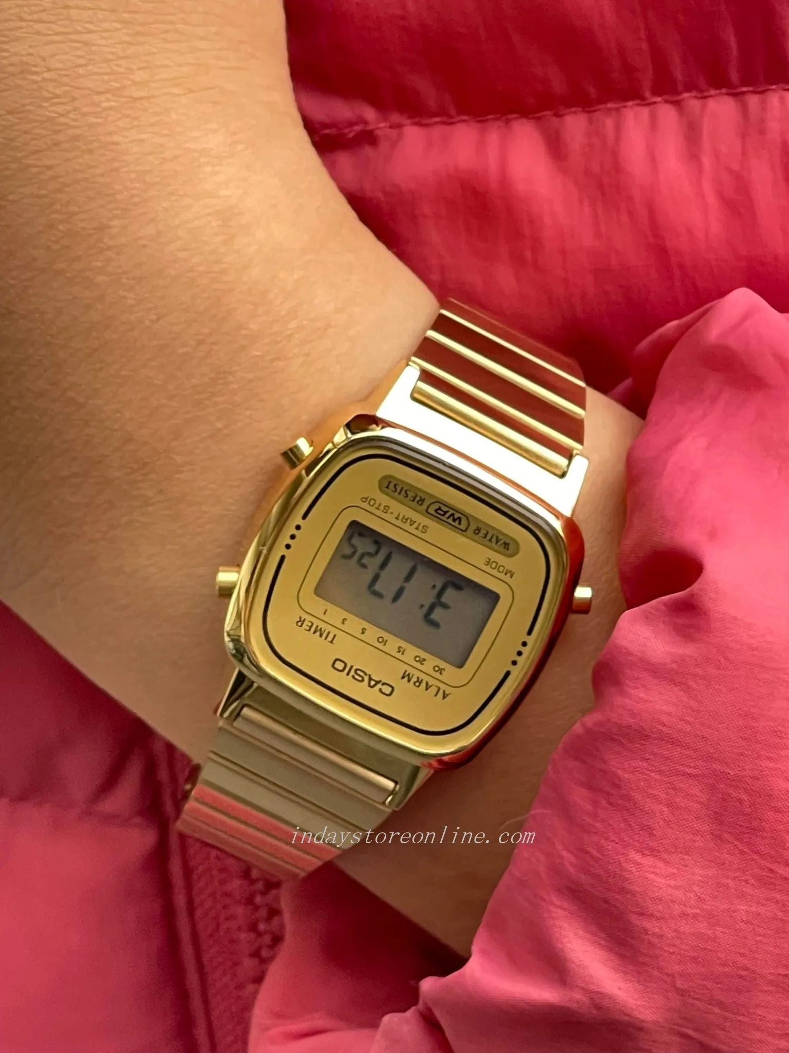 Casio Vintage Women's Watch LA670WGA-9D Best Seller Gold Plated Stainless Steel Self-adjustable Band