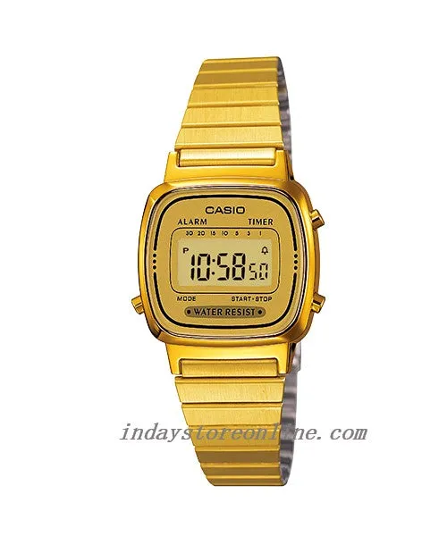 Casio Vintage Women's Watch LA670WGA-9D Best Seller Gold Plated Stainless Steel Self-adjustable Band