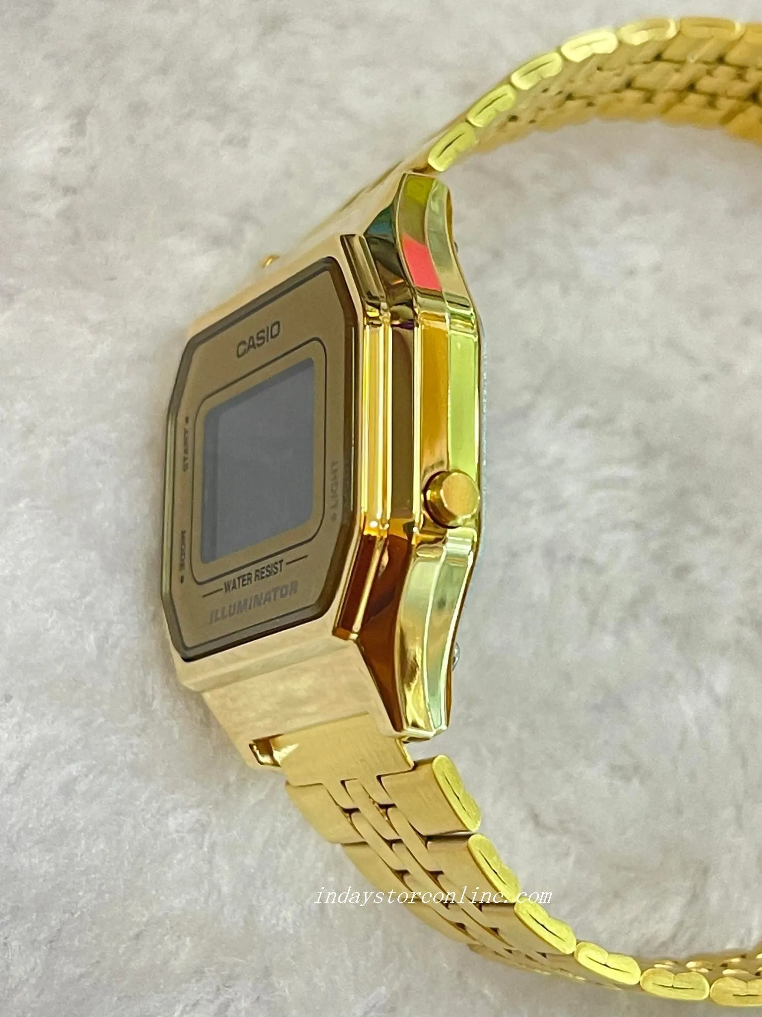 Casio Vintage Women's Watch LA680WGA-9B  Gold Plated Stainless Steel Strap Self-adjustable Band