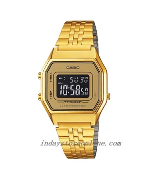 Casio Vintage Women's Watch LA680WGA-9B  Gold Plated Stainless Steel Strap Self-adjustable Band