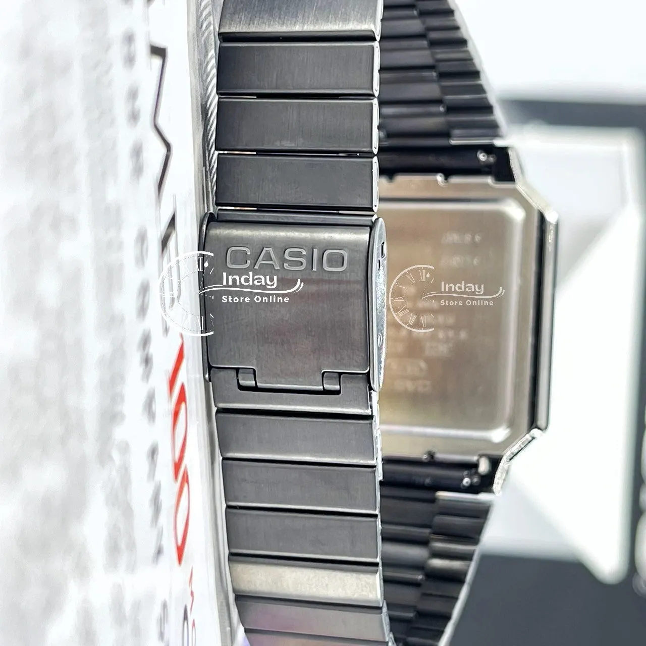 Casio Women's Watch A100WEGG-1A2 Vintage Stainless Steel Band Adjustable Clasp