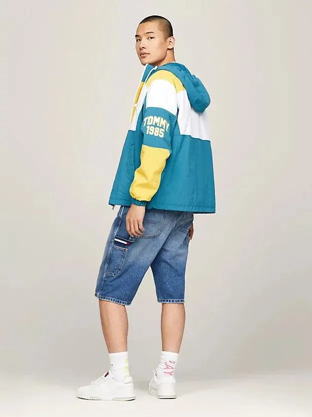 Chaqueta Tommy Jeans Cortavientos con Capucha y Diseño Color Block