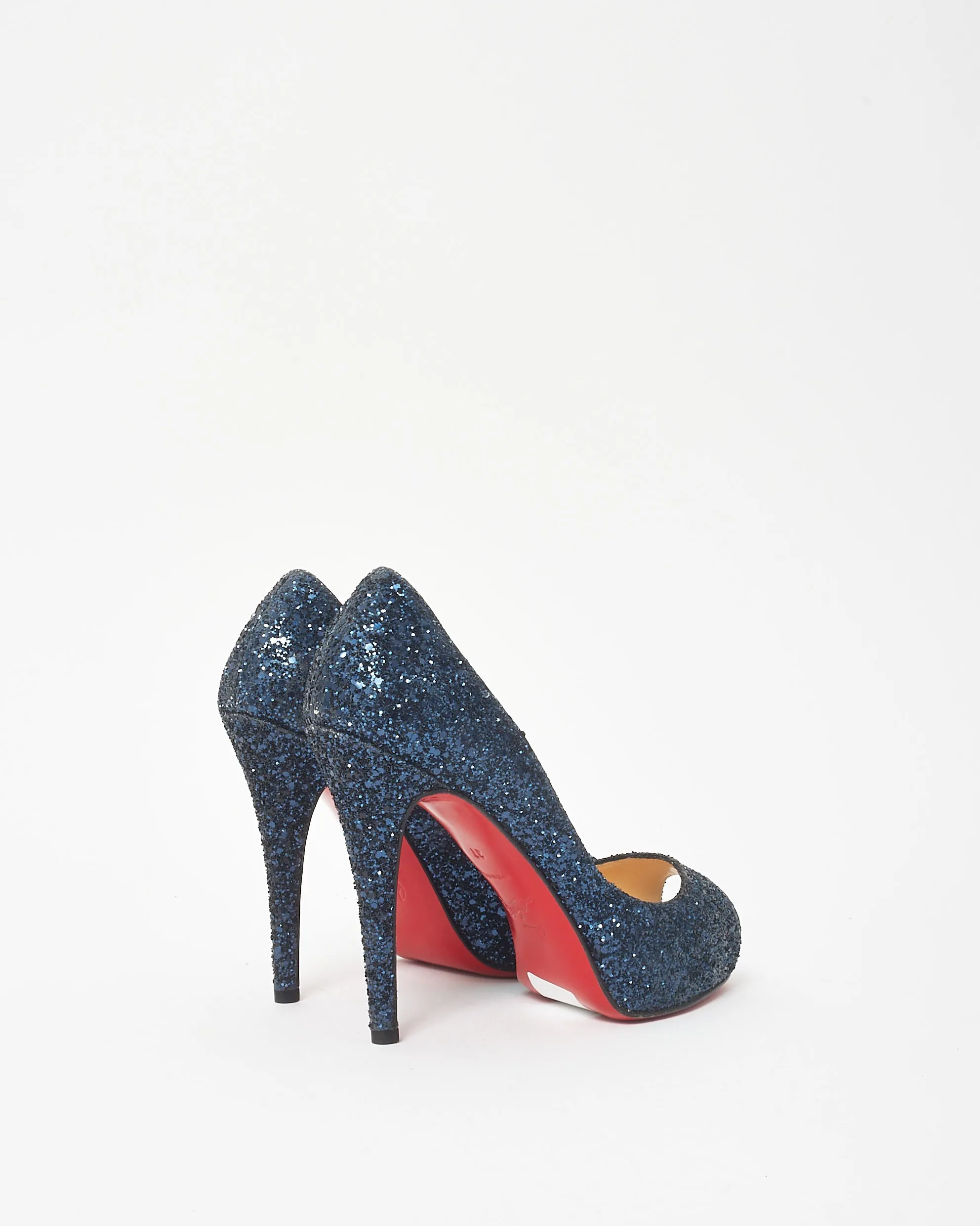 Christian Louboutin Blue Glitter Very Prive 120mm Pumps - 37