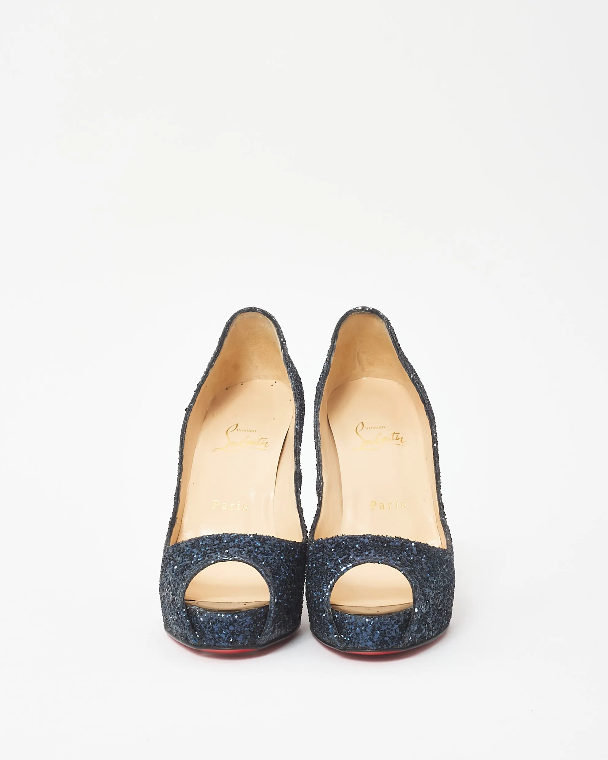 Christian Louboutin Blue Glitter Very Prive 120mm Pumps - 37