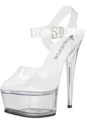 Clear Platform Sandal With Quick Release Strap 6in Heel Size 8