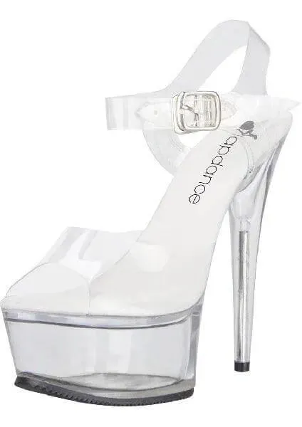 Clear Platform Sandal With Quick Release Strap 6in Heel Size 8