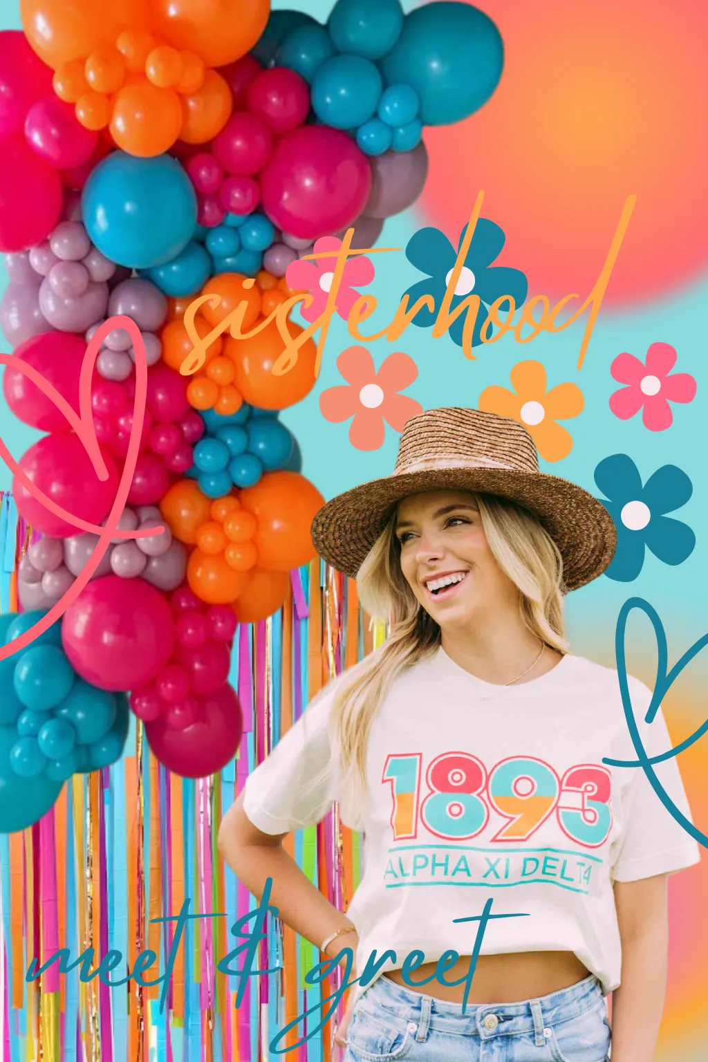 Colorful Alpha Xi Delta 1893 Recruitment Tee