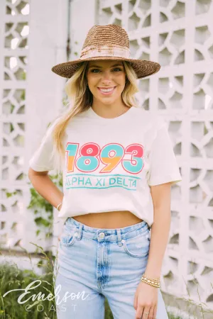 Colorful Alpha Xi Delta 1893 Recruitment Tee