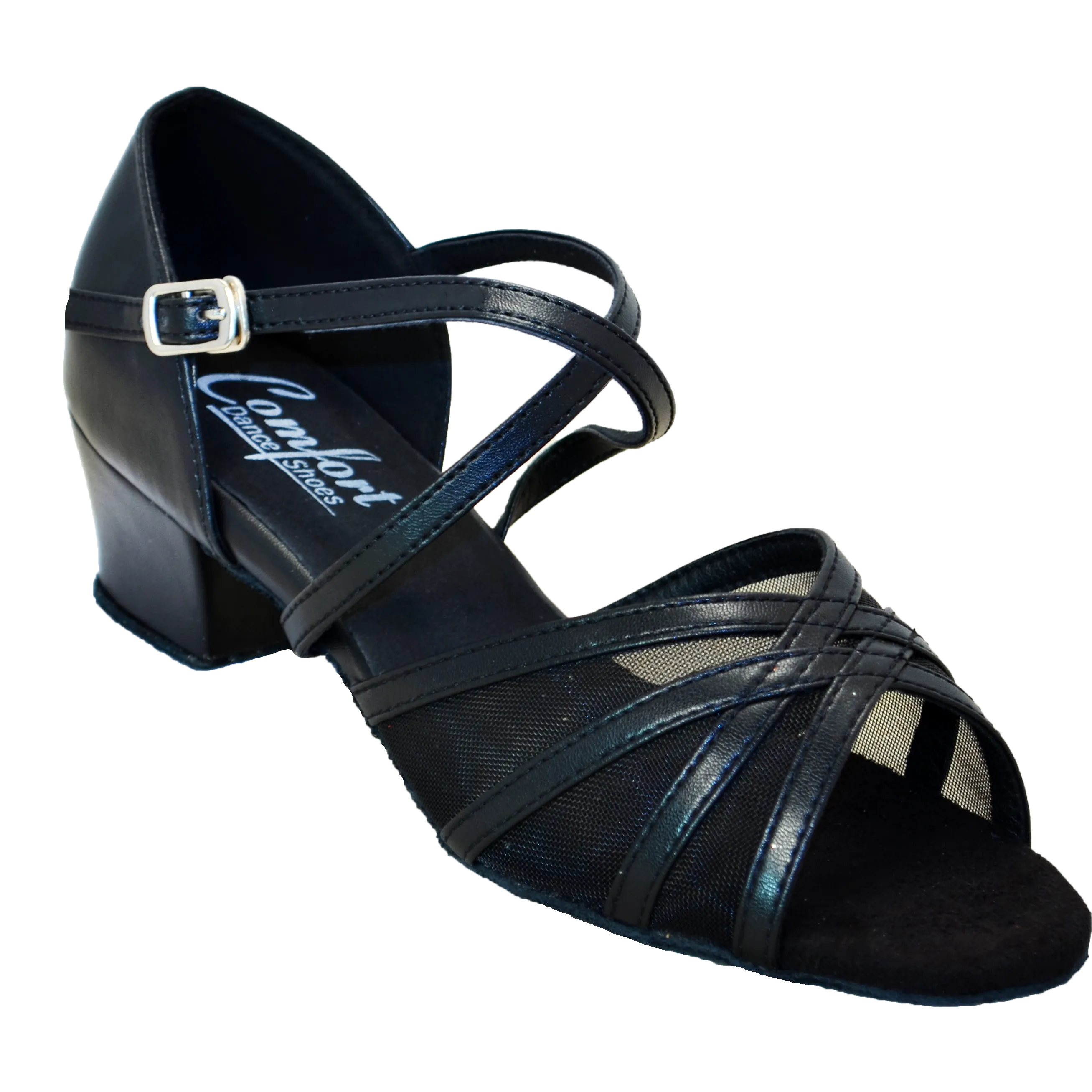 Comfort Strappy Mesh - Black Leather / Black Mesh