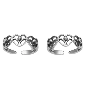 Comfortable Heart Style Toe Ring 925 Silver Open Adjustable Toe Ring Gross Weight 3.30