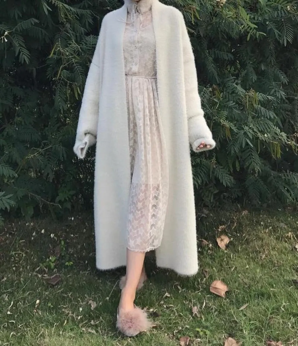 Comfy Elegant Lantern Sleeve Knitting Cardigan
