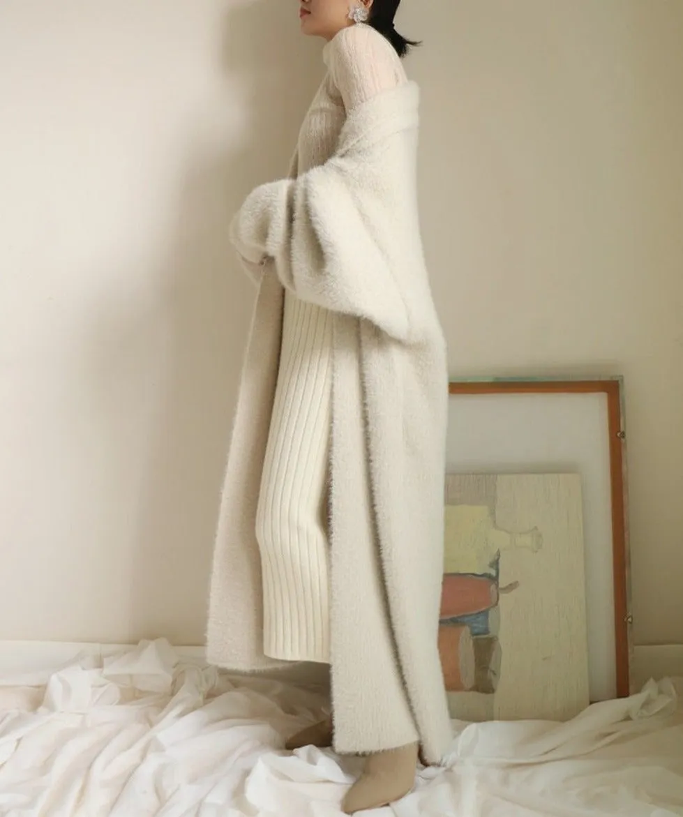 Comfy Elegant Lantern Sleeve Knitting Cardigan
