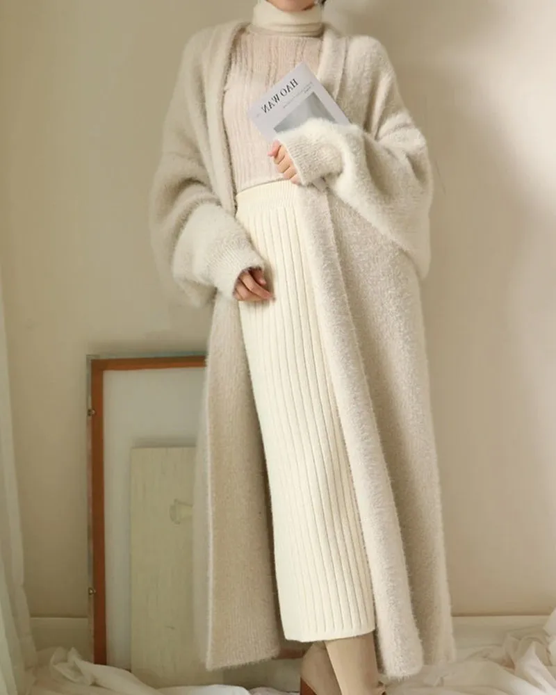 Comfy Elegant Lantern Sleeve Knitting Cardigan