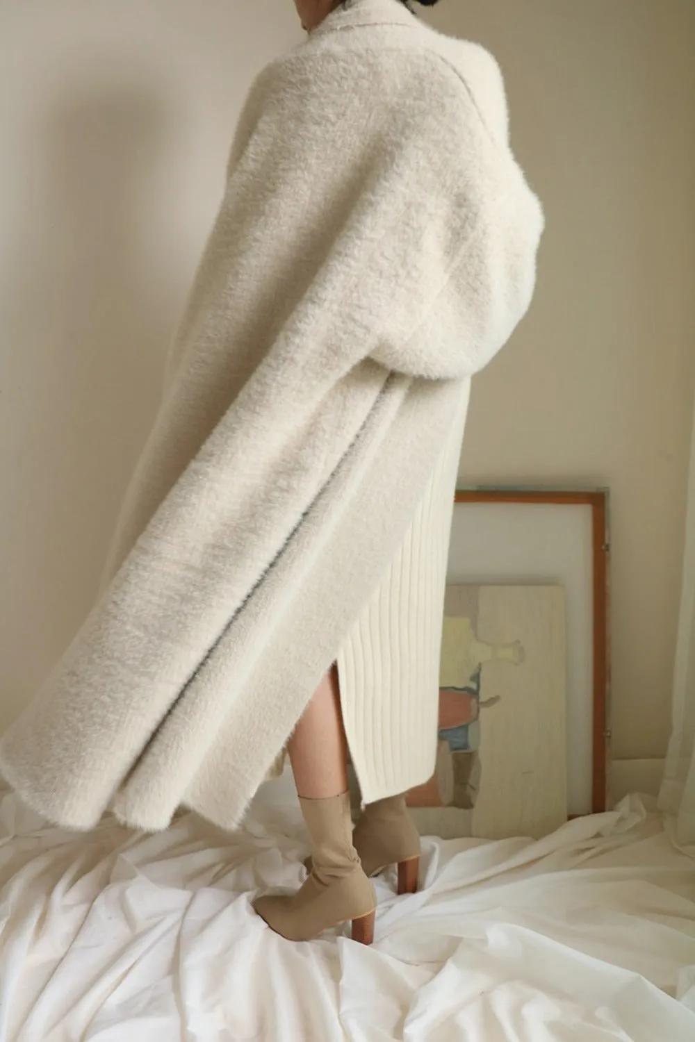 Comfy Elegant Lantern Sleeve Knitting Cardigan