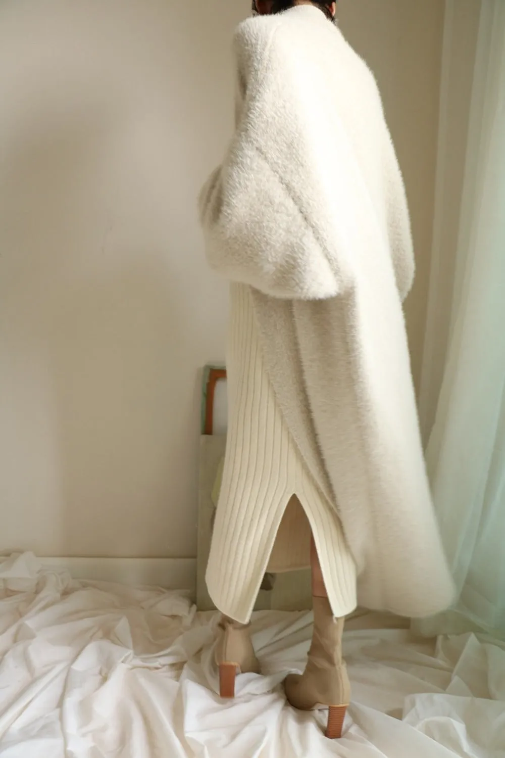 Comfy Elegant Lantern Sleeve Knitting Cardigan