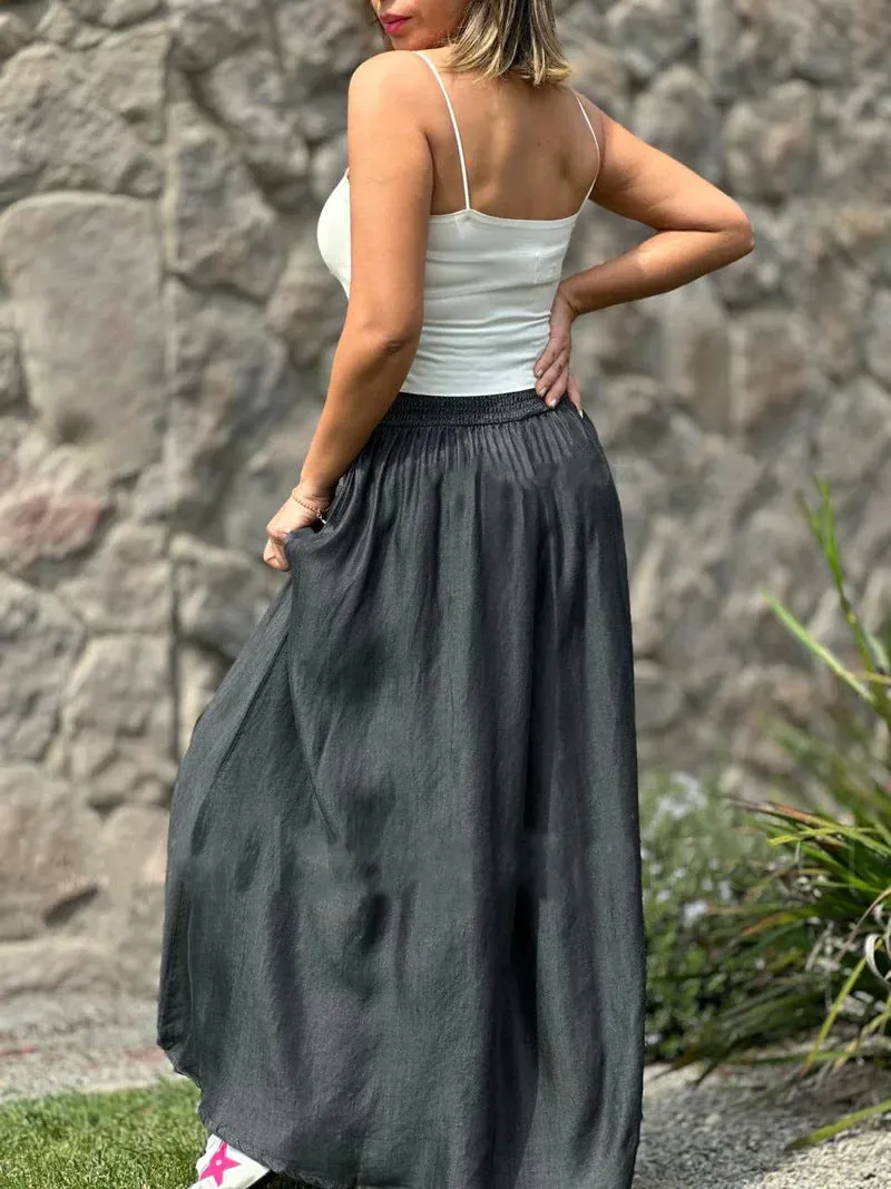 Cotton Wide Leg Pants