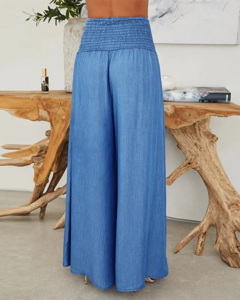 Cotton Wide Leg Pants