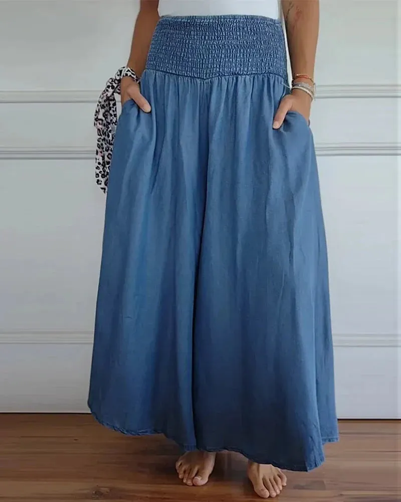 Cotton Wide Leg Pants