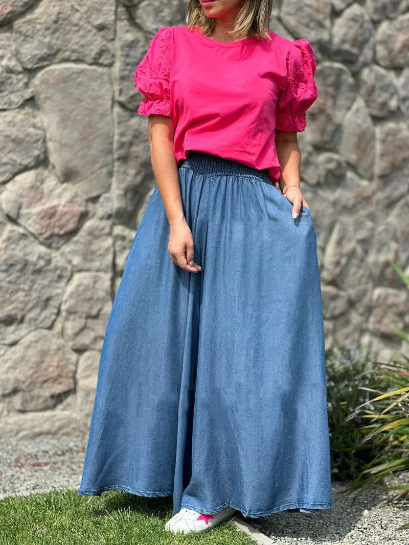 Cotton Wide Leg Pants