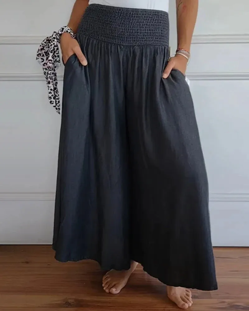 Cotton Wide Leg Pants