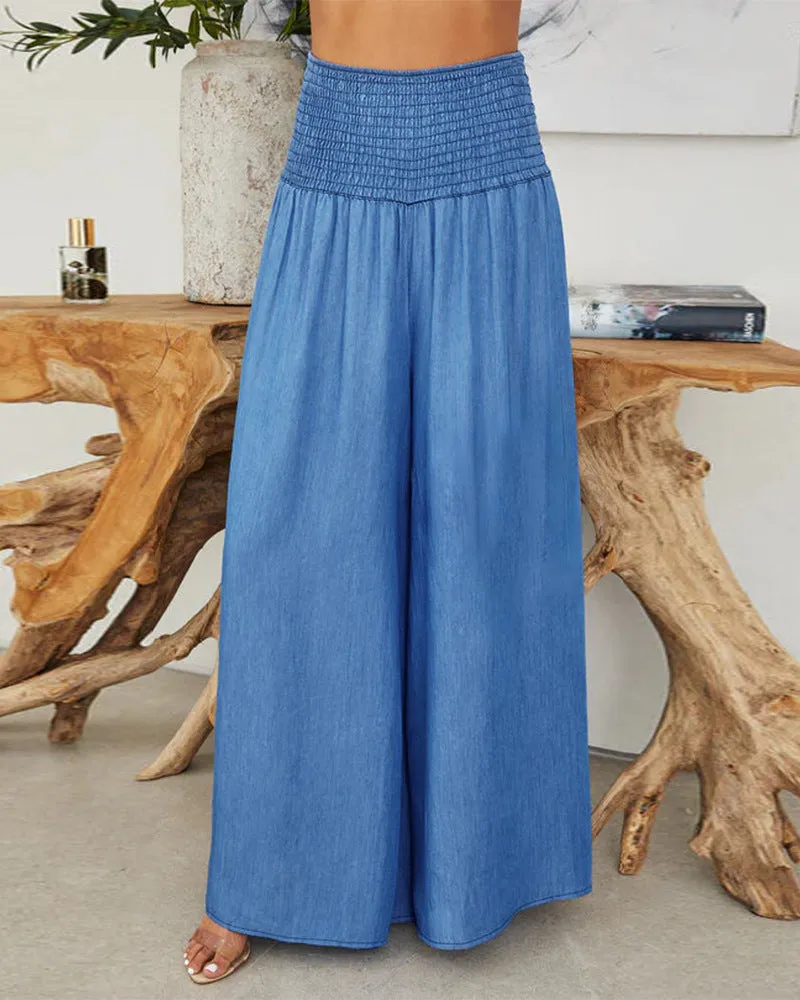 Cotton Wide Leg Pants