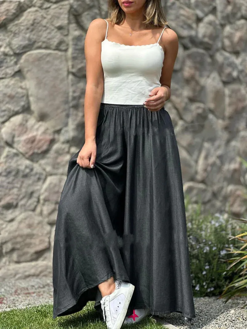 Cotton Wide Leg Pants