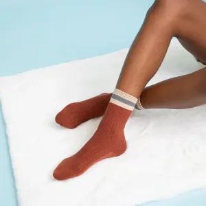 Cozy Retro Color Block Wool Crew Socks