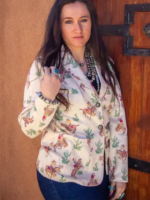Cream Cactus Blazer Jacket