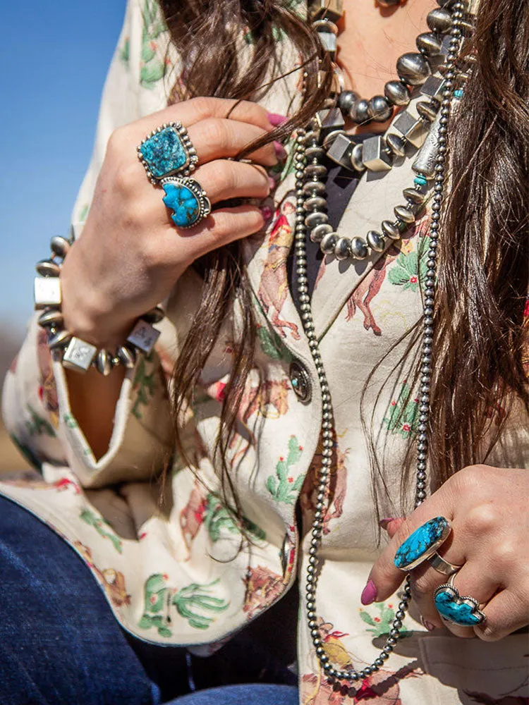 Cream Cactus Blazer Jacket