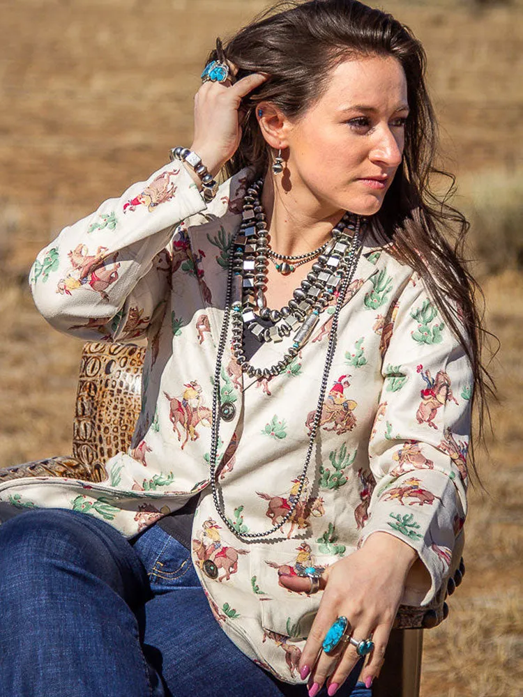 Cream Cactus Blazer Jacket