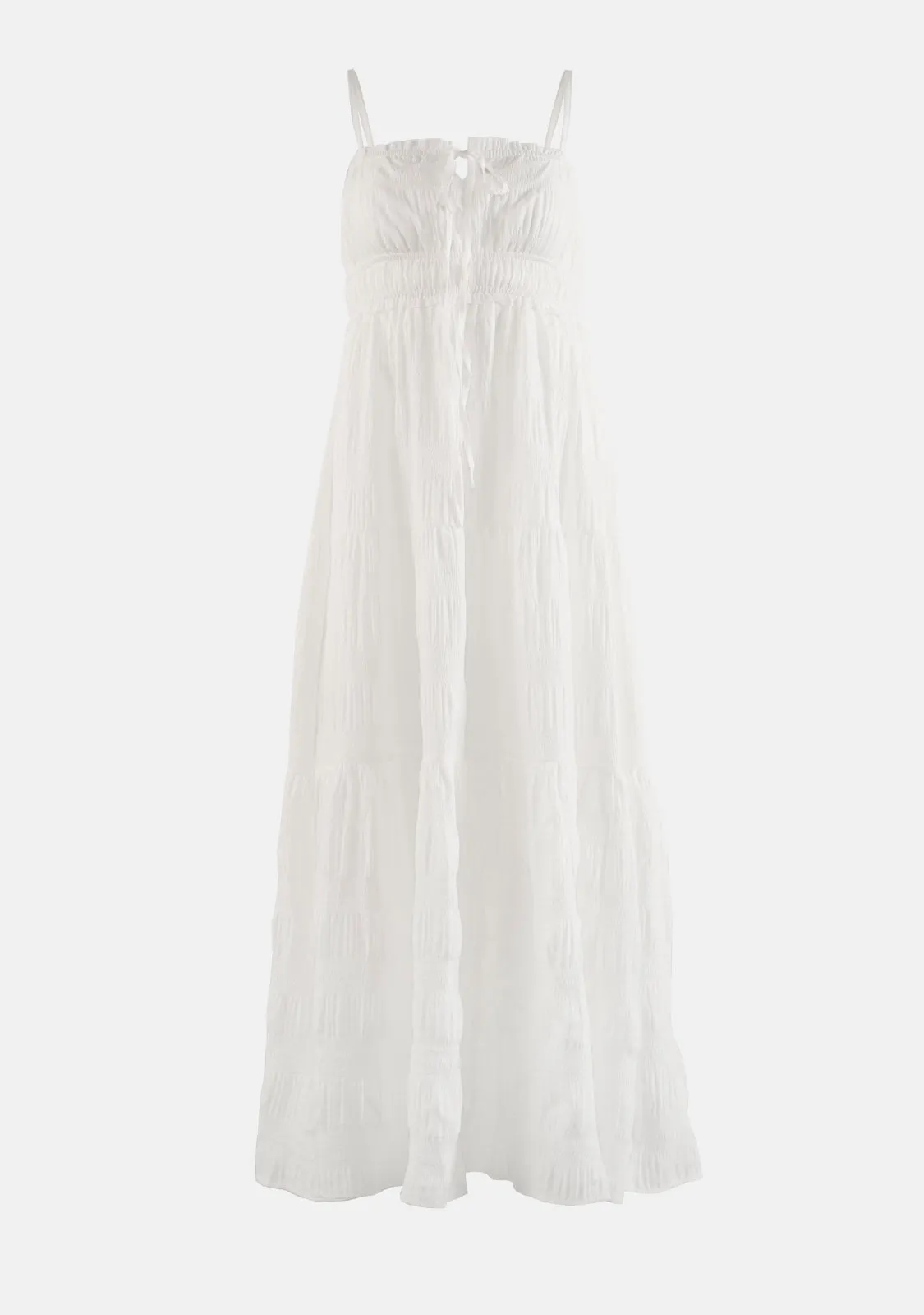 Crinkle Textured Front Tied Maxi Dress