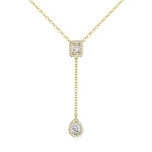 Crystal & Cubic Zirconia 18K Gold-Plated Drop Pendant Necklace