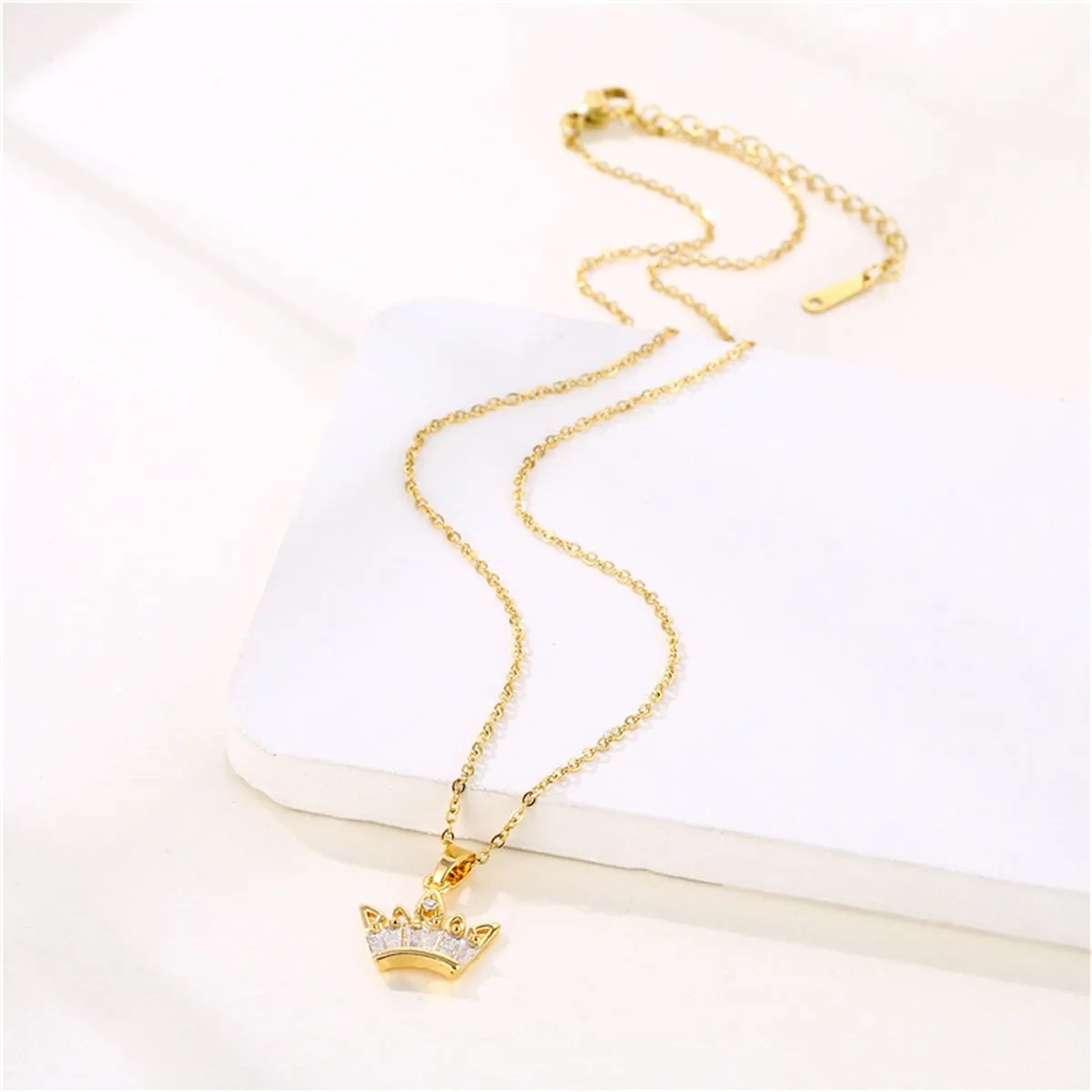Crystal & Cubic Zirconia Crown Pendant Necklace