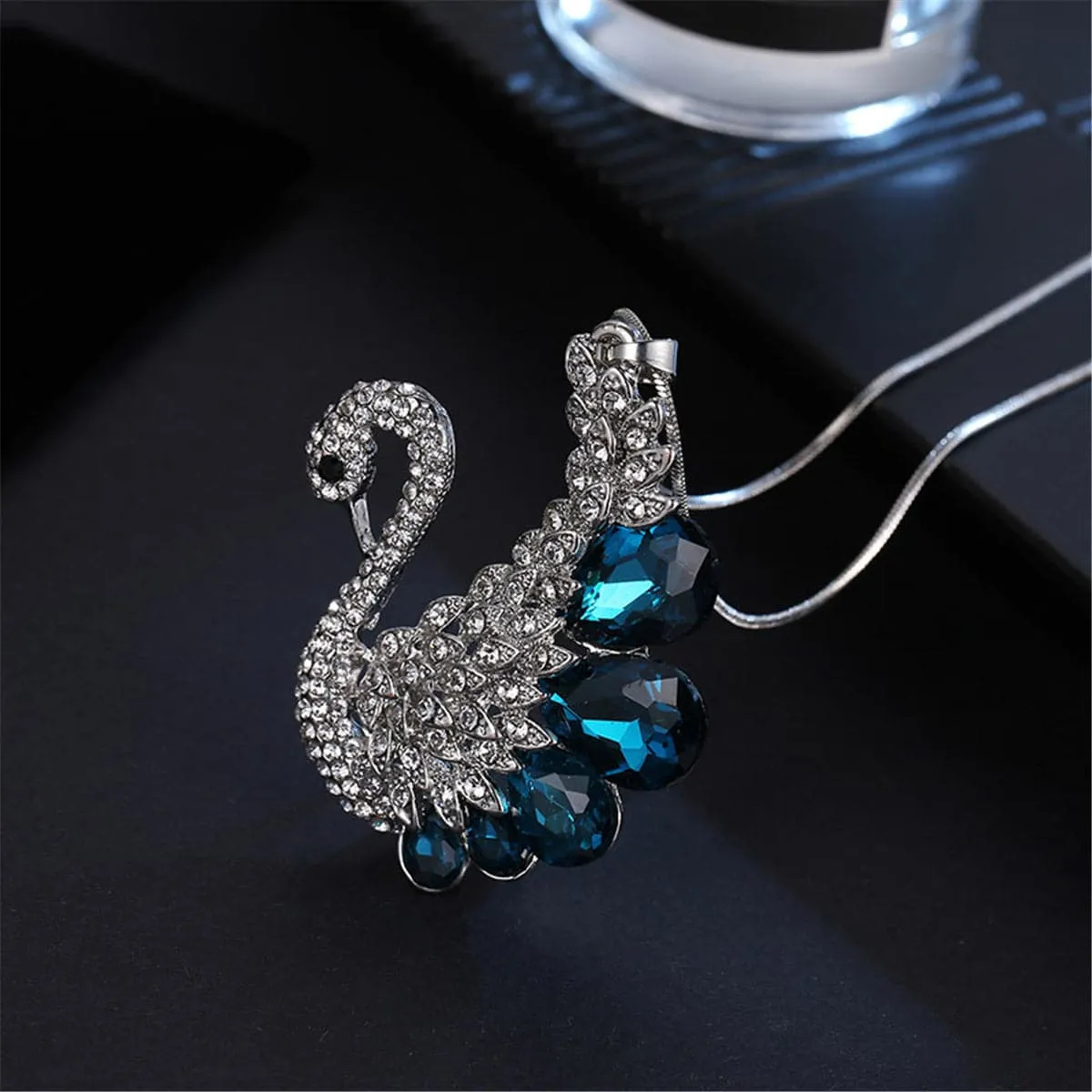 Crystal & Cubic Zirconia Goose Pendant Necklace