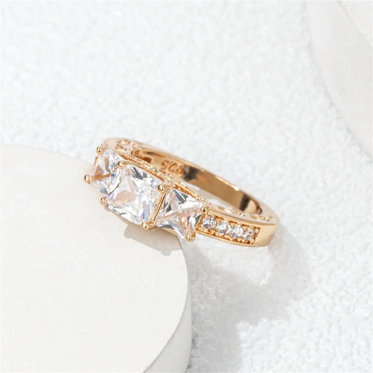 Crystal & Cubic Zirconia Princess-Cut Band Ring