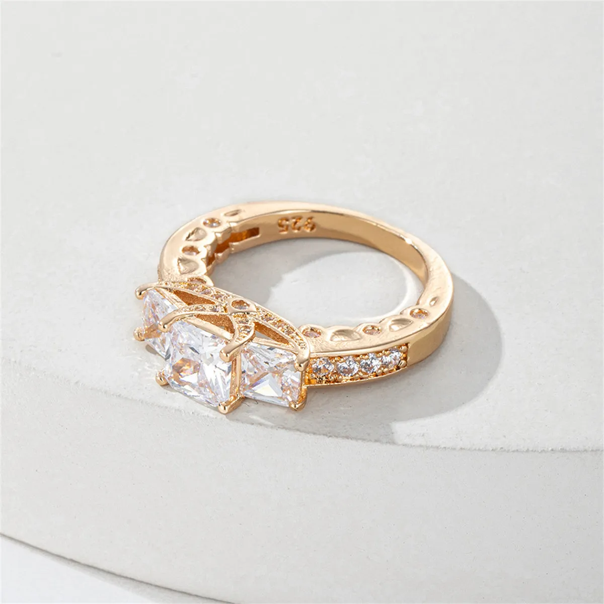 Crystal & Cubic Zirconia Princess-Cut Band Ring