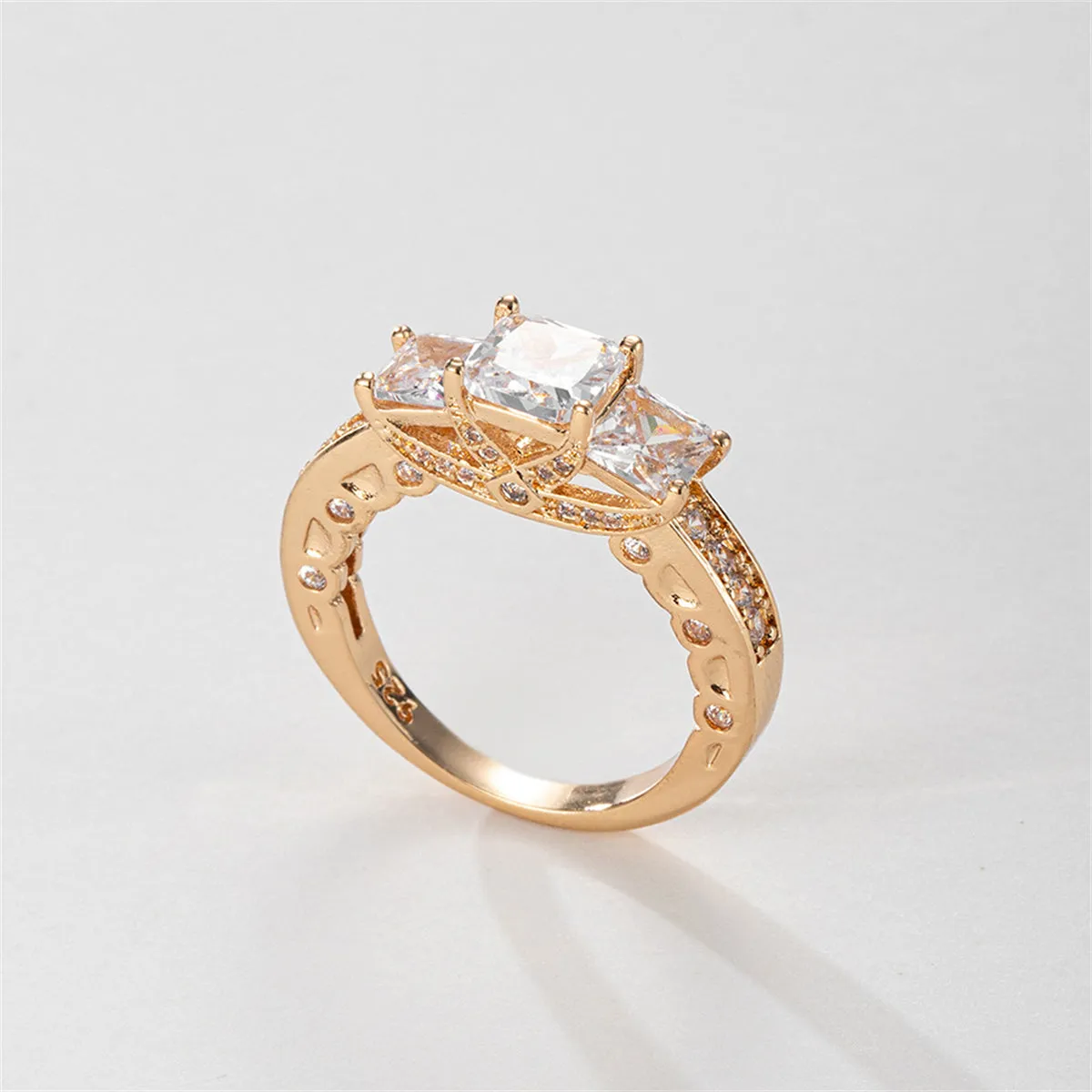 Crystal & Cubic Zirconia Princess-Cut Band Ring