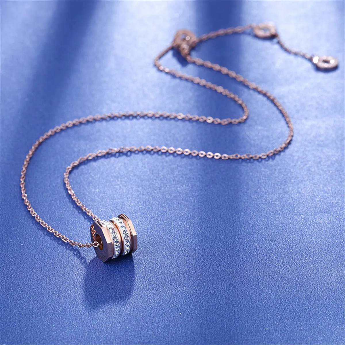 Cubic Zirconia & 18K Rose Gold-Plated Pavé Coil Pendant Necklace