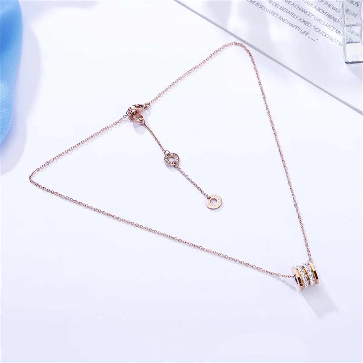 Cubic Zirconia & 18K Rose Gold-Plated Pavé Coil Pendant Necklace