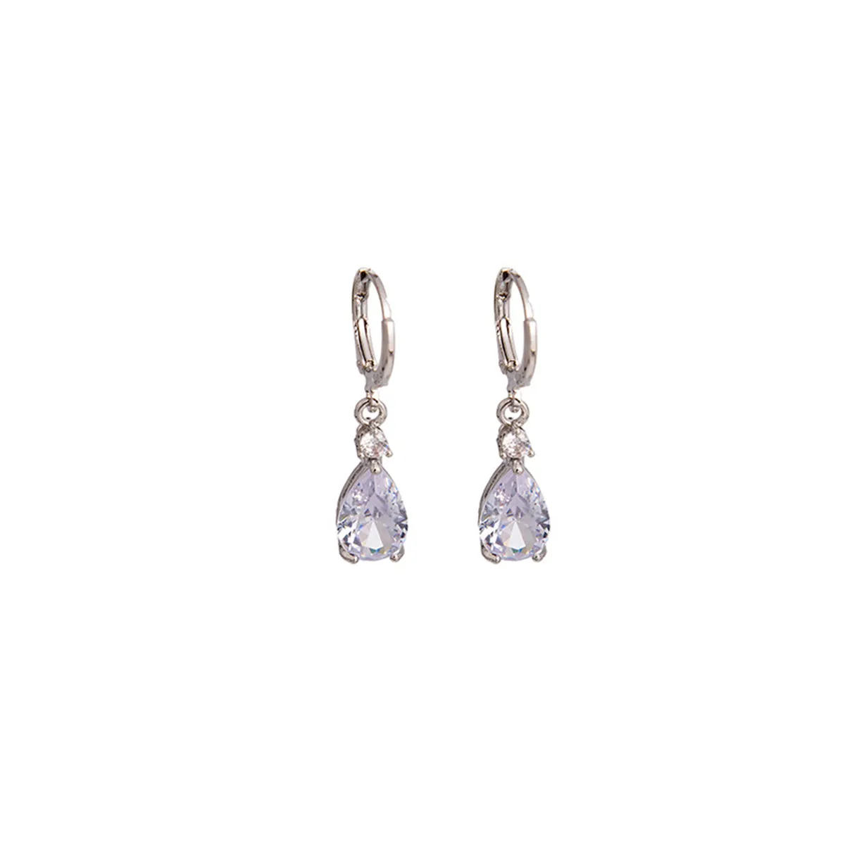 Cubic Zirconia & Crystal Drop Huggie Earrings