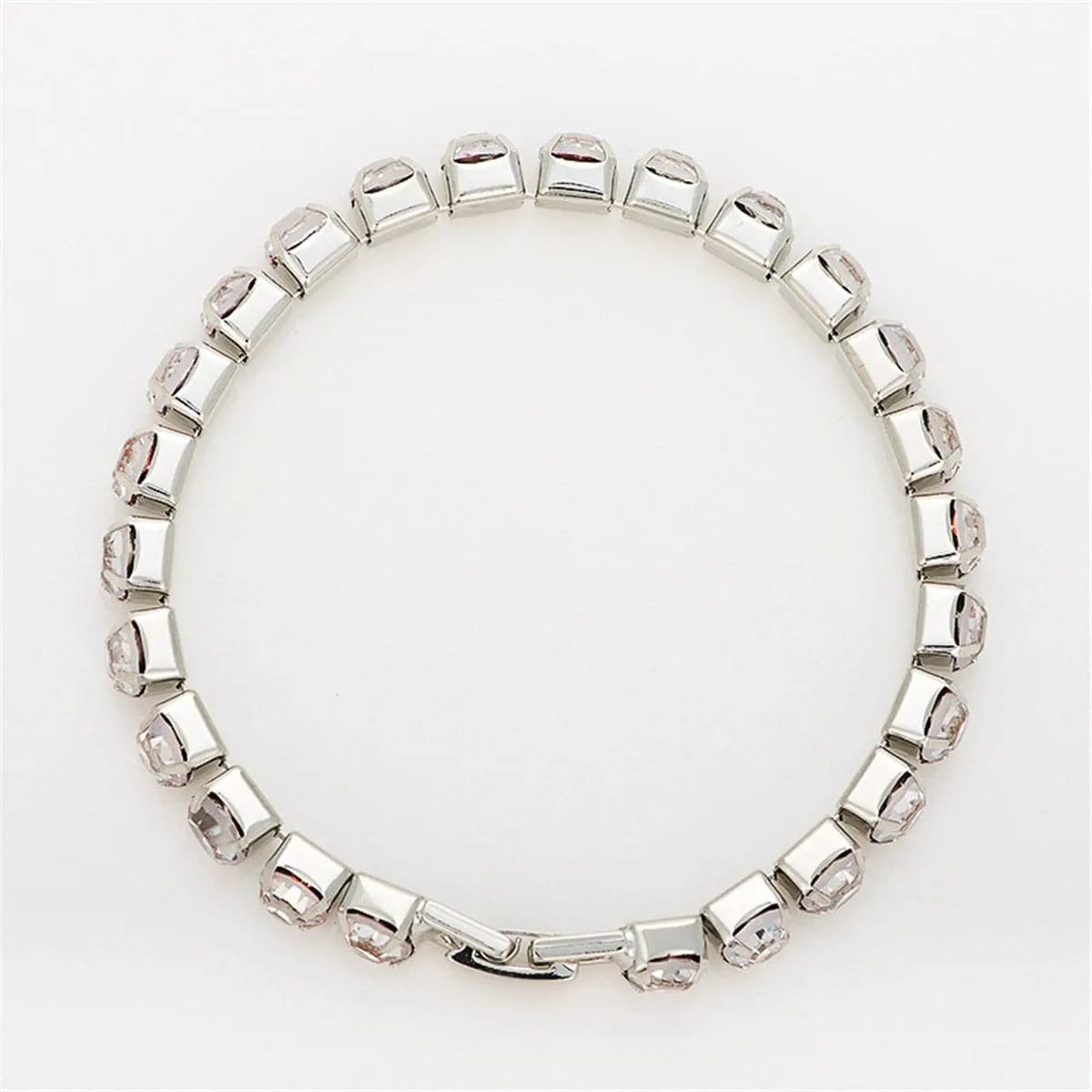 Cubic Zirconia & Silver-Plated Round Tennis Bracelet