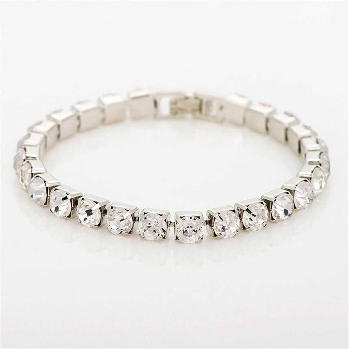 Cubic Zirconia & Silver-Plated Round Tennis Bracelet