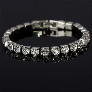 Cubic Zirconia & Silver-Plated Round Tennis Bracelet