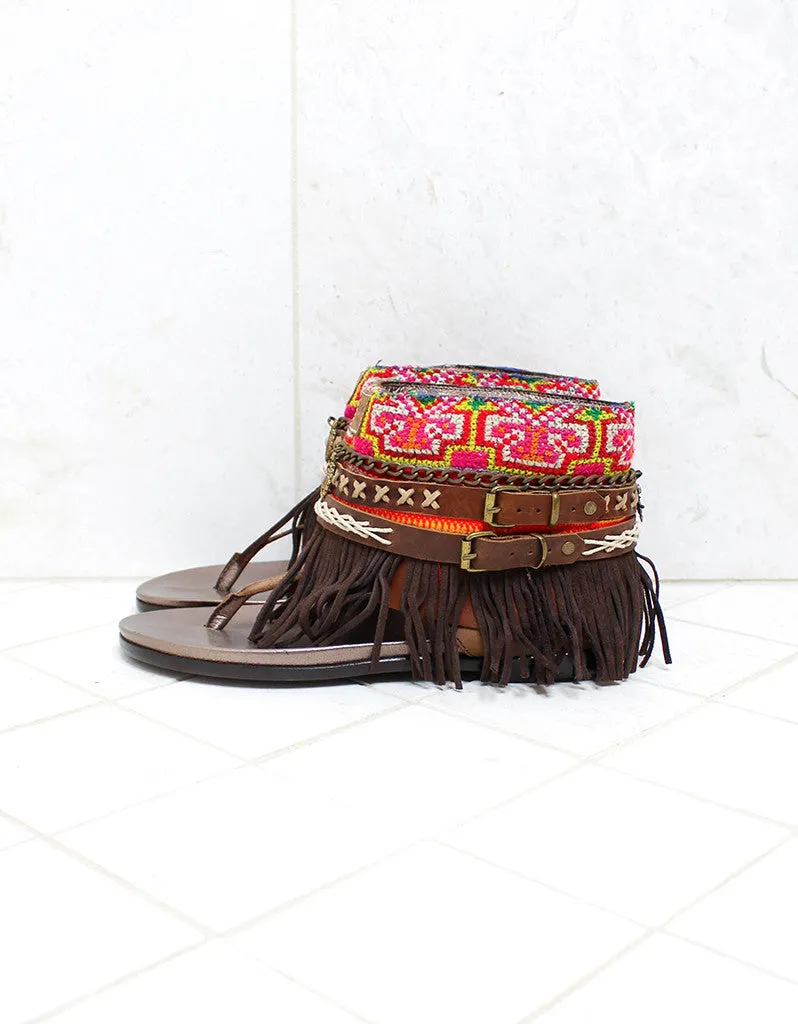 Custom Made Boho Sandals in Brown | SIZE 39
