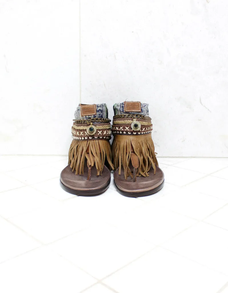 Custom Made Boho Sandals in Brown | SIZE 39